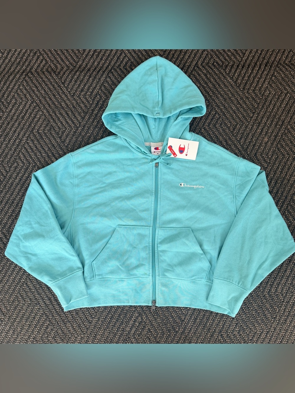 NWT Champion Iconic Cropped Full Zip Hoodie M